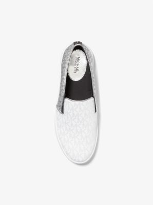 Keaton Color-Blocked Metallic Signature Logo Slip-On Sneaker 