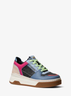 Michael Kors Emmett Strap Logo Print Lace-Up Platform Sneakers