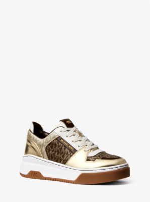 Michael Kors Emmett Strap Logo Print Lace-Up Platform Sneakers