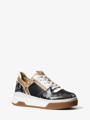 Lexi Two-Tone Snake Embossed Leather Trainer | Michael Kors