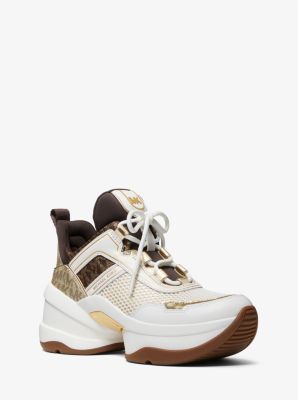 Olympia Mesh And Metallic Logo Trainer | Michael Kors