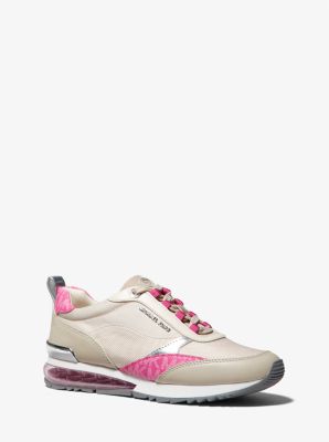 Allie Stride Extreme Mixed-Media Trainer in CERISE MULTI | Michael Kors