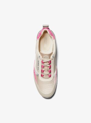 Allie Stride Extreme Mixed-Media Trainer in CERISE MULTI | Michael Kors