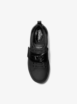 Emmett Logo Embellished Faux Leather Sneaker in BLACK | Michael Kors