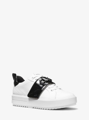 Emmett Two-Tone Logo Embellished Leather Sneaker image number 0