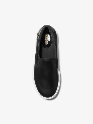 Michael kors white hot sale leather slip on sneakers