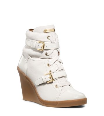 michael kors black wedge sneakers