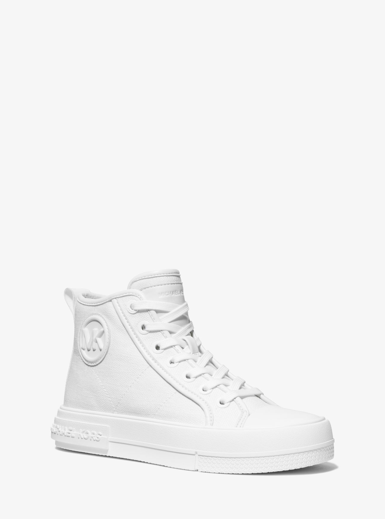 MK Evy Canvas High-Top Trainers - White - Michael Kors