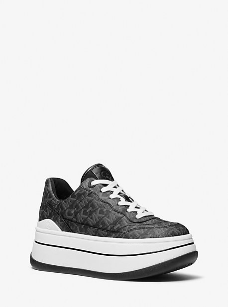 Michael Kors Hayes Empire Signature Logo Platform Sneaker In Black