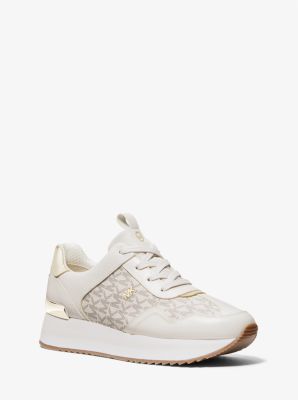 MK Raina Signature Logo Platform Trainer - Natural - Michael Kors