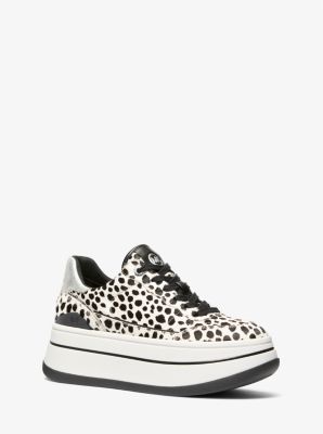 Sneaker Hayes in pelle effetto cavallino maculata con plateau image number 0