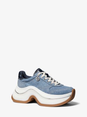 Arla Denim and Leather Trainer