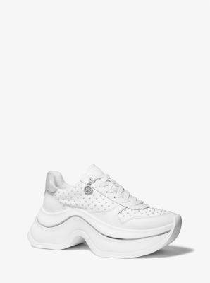 MK Sneaker Arla Aus Leder Mit Nieten - Weiss