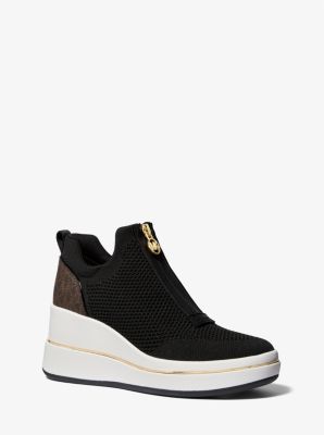 MK Sneaker Emmy Aus Mesh Mit Keilabsatz Und Reißverschluss - Braun