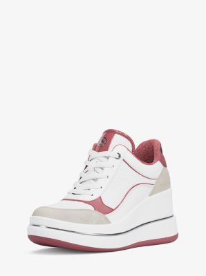 Sneaker Emmy in materiale misto con zeppa in PALISSANDRO | Michael Kors