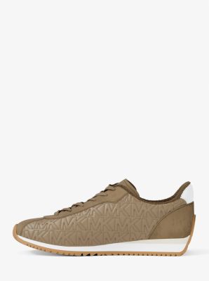 Rhodes Quilted Logo Leather Trainer