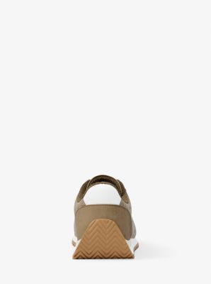 Rhodes Quilted Logo Leather Trainer