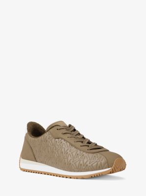 MK Sneaker Rhodes Aus Leder Mit Gestepptem Logomuster - Natur