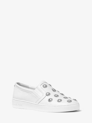 michael kors white slip on shoes