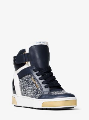 Leather and Tweed Sneaker | Michael Kors