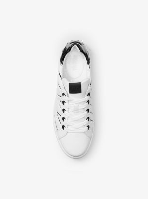 ashlyn embossed logo leather platform sneaker