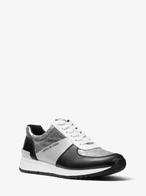 MICHAEL KORS Allie メタリックトレーナー Allie Logo Metallic Mixed-Media Trainer | Michael Kors [US]