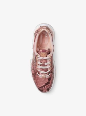 Cosmo Snake Embossed Leather Trainer Michael Kors