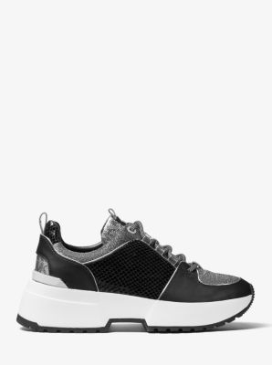 Michael michael kors cosmo metallic on sale and glitter trainer