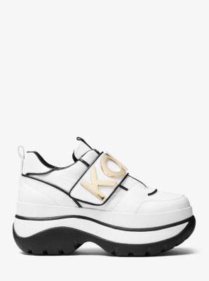 michael kors cortlandt embellished leather platform trainer