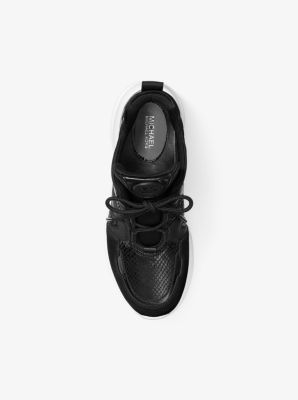 Olympia Leather Mixed-Media Trainer