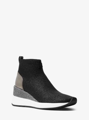 michael kors skyler sneaker booties gold