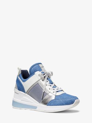 Georgie Denim And Leather Trainer | Michael Kors