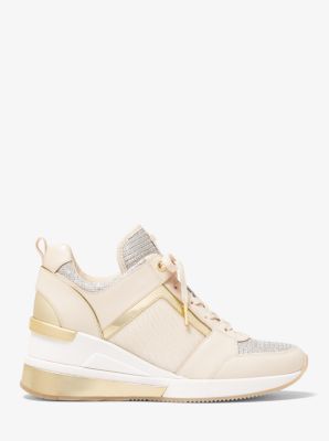 georgie mixed media trainer champagne