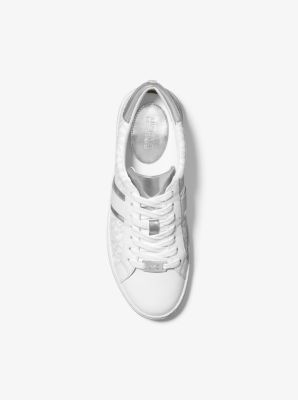 Irving leather and store logo stripe sneaker