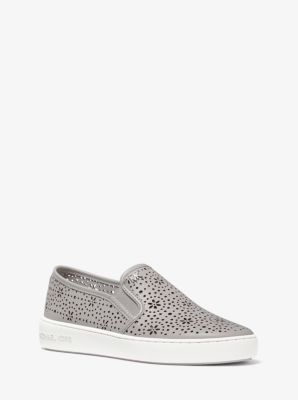 michael kors black leather slip on sneakers