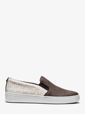 Espadrille &agrave; enfiler Keaton &agrave; logo &agrave; deux tons in BRUN | Michael Kors