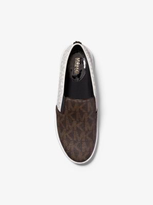 Espadrille &agrave; enfiler Keaton &agrave; logo &agrave; deux tons in BRUN | Michael Kors