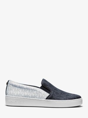 Keaton Two-Tone Logo Slip-On Sneaker in NAVY | Michael Kors
