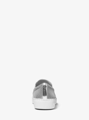 michael kors silver slip on sneakers