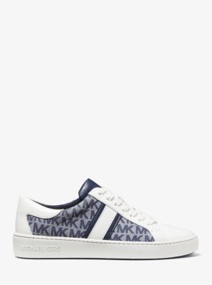 Keaton Logo Denim and Leather Sneaker