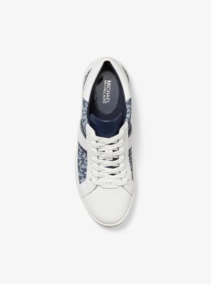 Keaton Logo Denim and Leather Sneaker