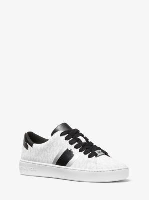 Keaton Logo and Brushstroke Stripe Sneaker Michael Kors