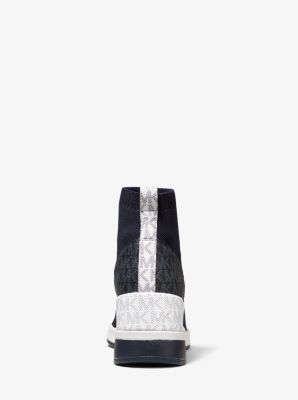 Michael Kors Skyler Logo Print Stretch Knit Sneaker Booties