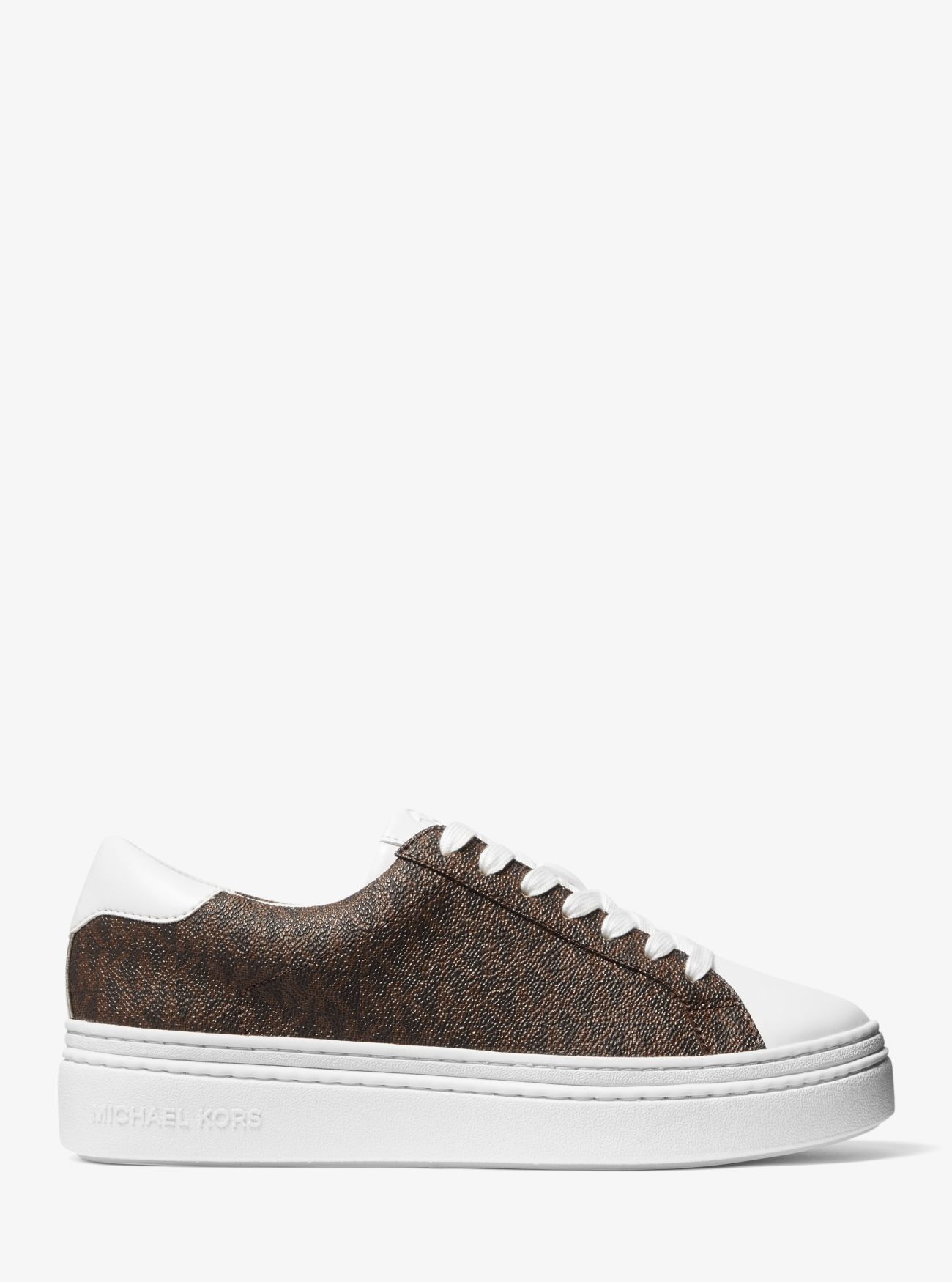 MK Chapman Faux Leather and Logo Sneaker - Brown - Michael Kors