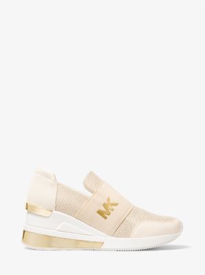 Michael michael kors felix cheap metallic mesh and leather trainer