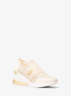 michael kors gold slip on shoes