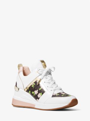georgie denim and leather trainer