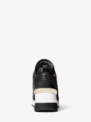 Georgie woven store leather trainer white