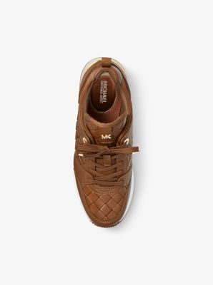 Georgie woven leather trainer michael sales kors