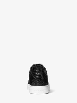 Keating Python Embossed Leather Sneaker in BLACK | Michael Kors